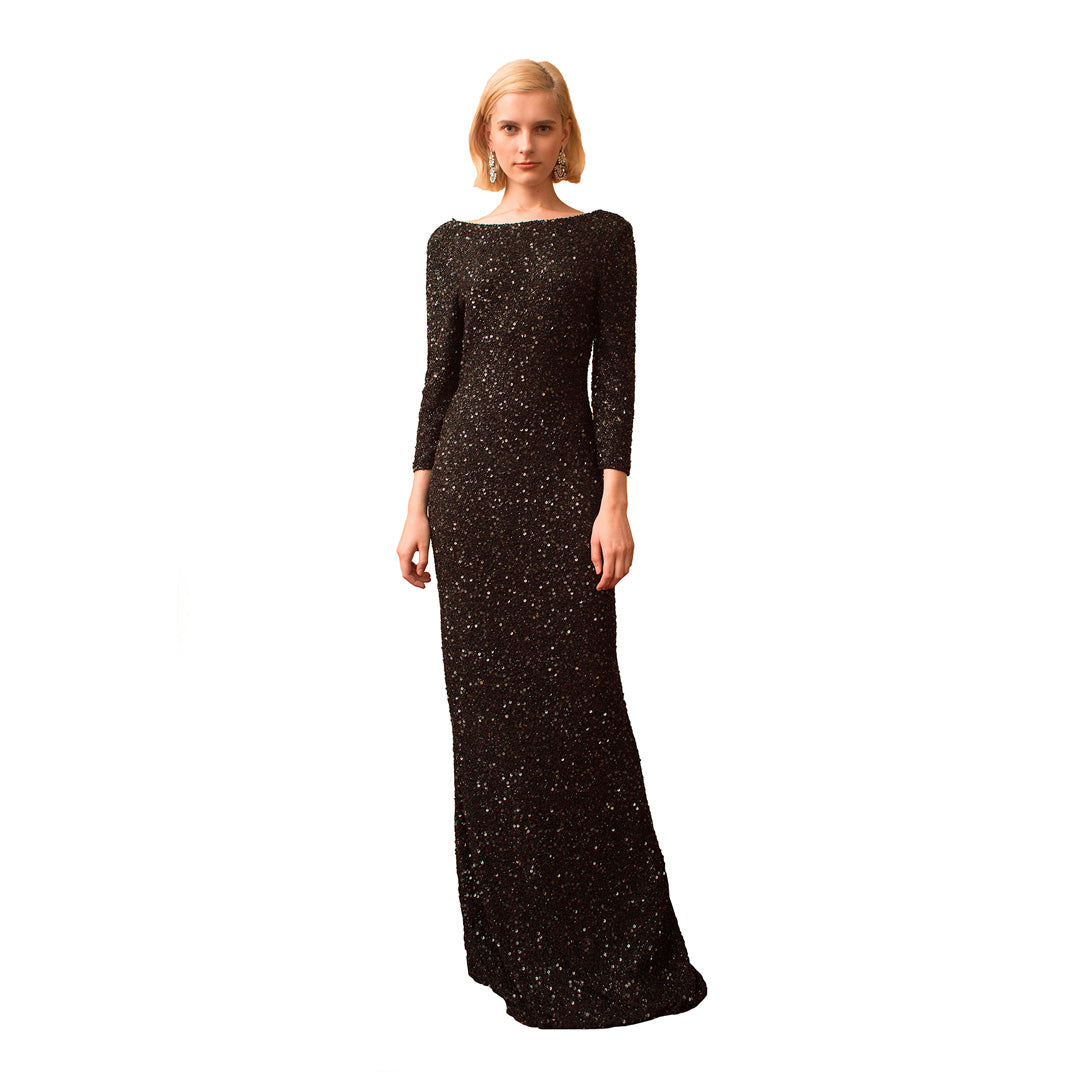 Nathalie - Tone on Tone Beaded Tulle Gown