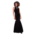 Vivian - Beaded Collar 100% Satin Velvet Gown