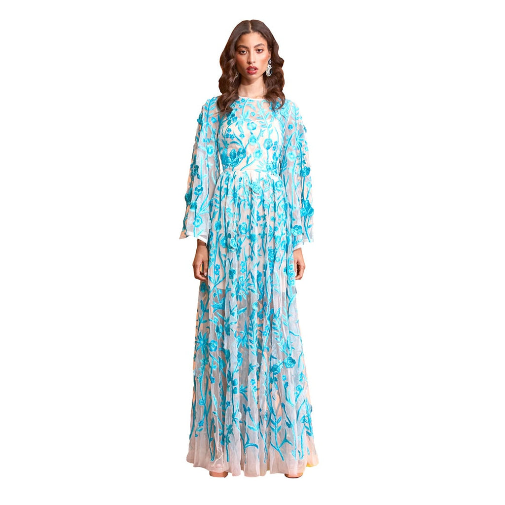 Adeline - Floral Embroidered 100% Tulle Gown