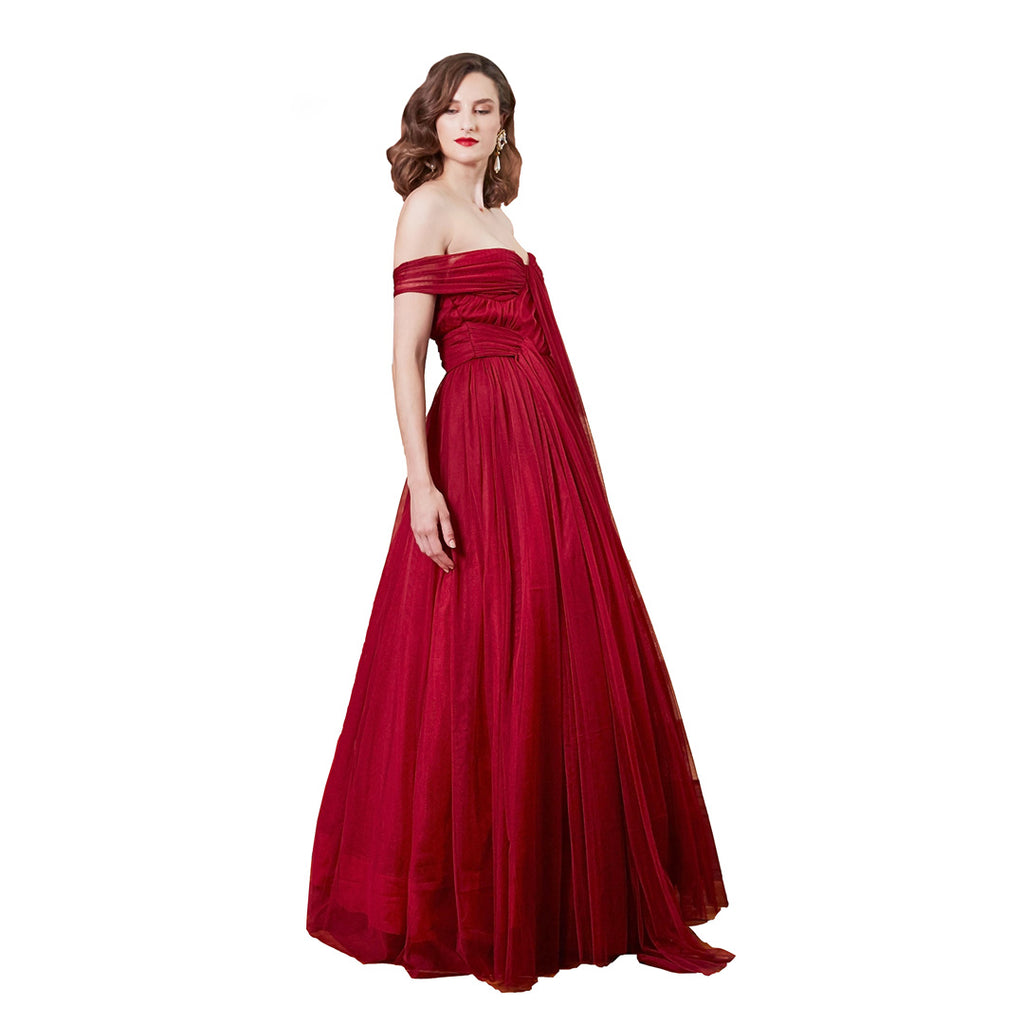 Lorraine - Ruched Corset Style Tulle Shell