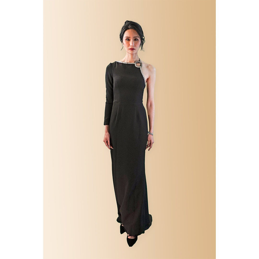 Gigi - Pleated Bodice Silk Charmeuse Gown