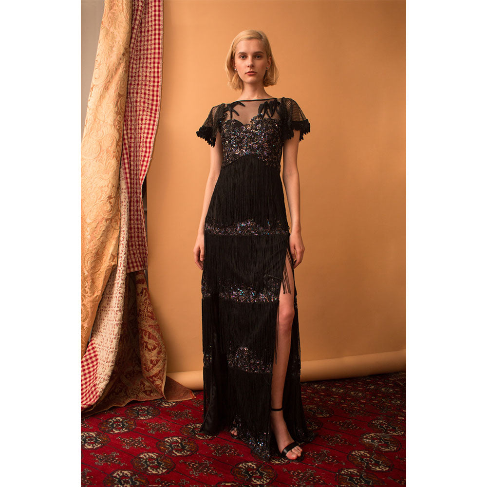 Clara - Hand Tonal Embellished Tulle Gown
