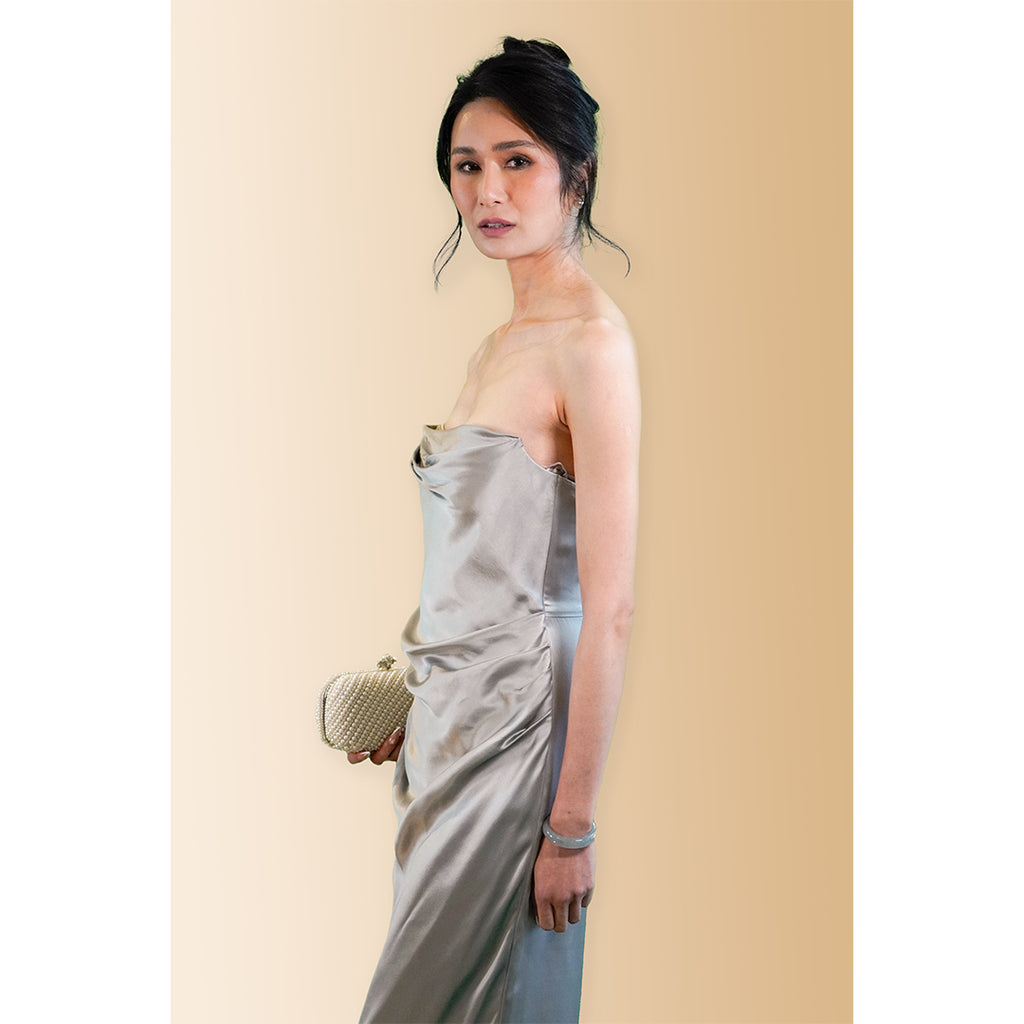 Irene - Figure Hugging 100% Silk Satin Gown
