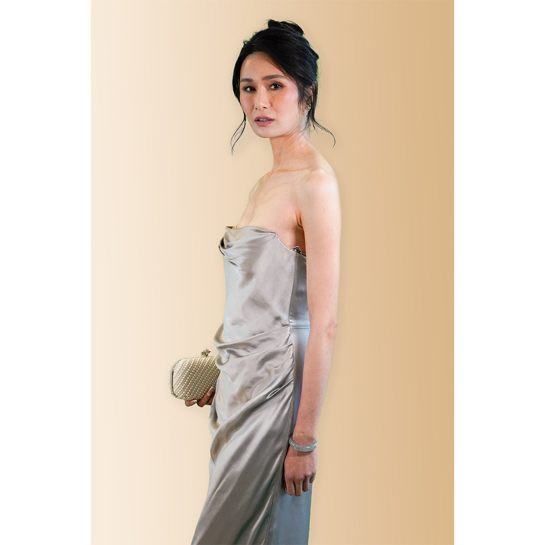 Irene - Figure Hugging 100% Silk Satin Gown