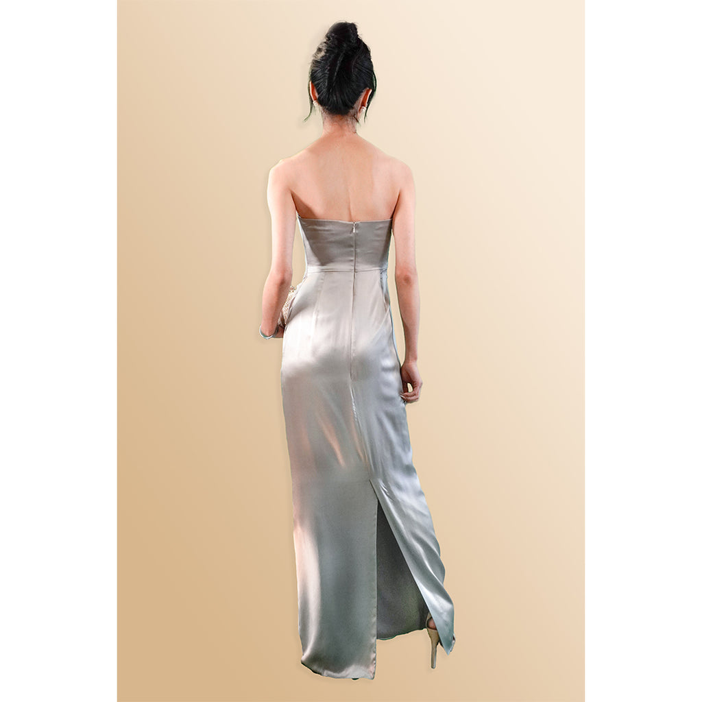 Irene - Figure Hugging 100% Silk Satin Gown