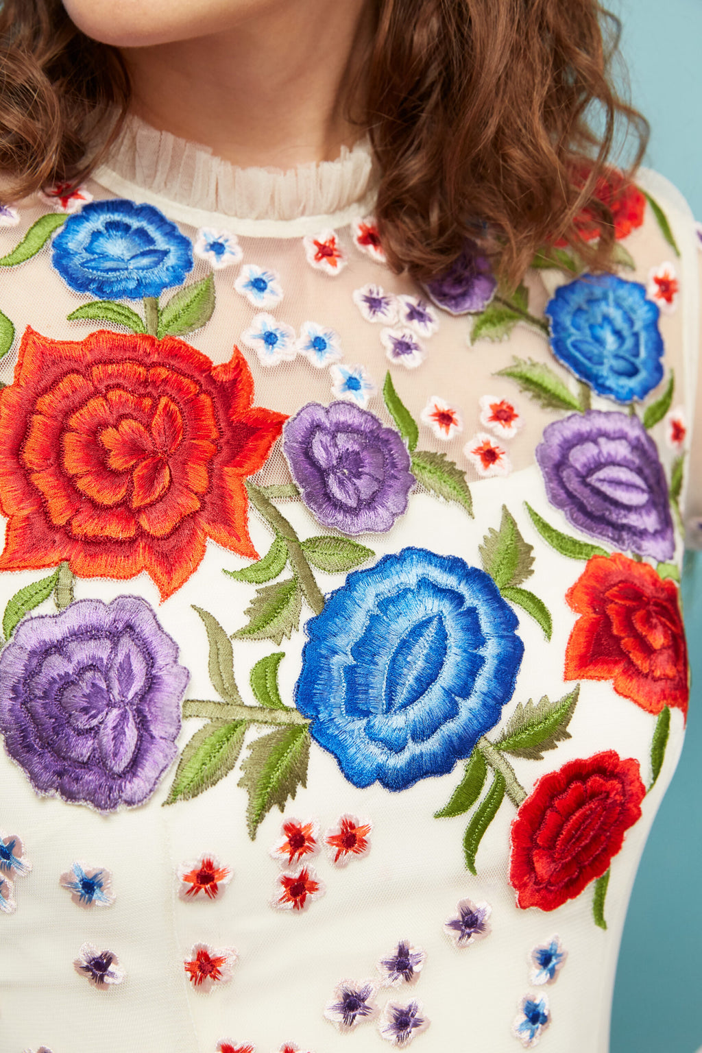 Alma - Floral Hand Embroidered Dress