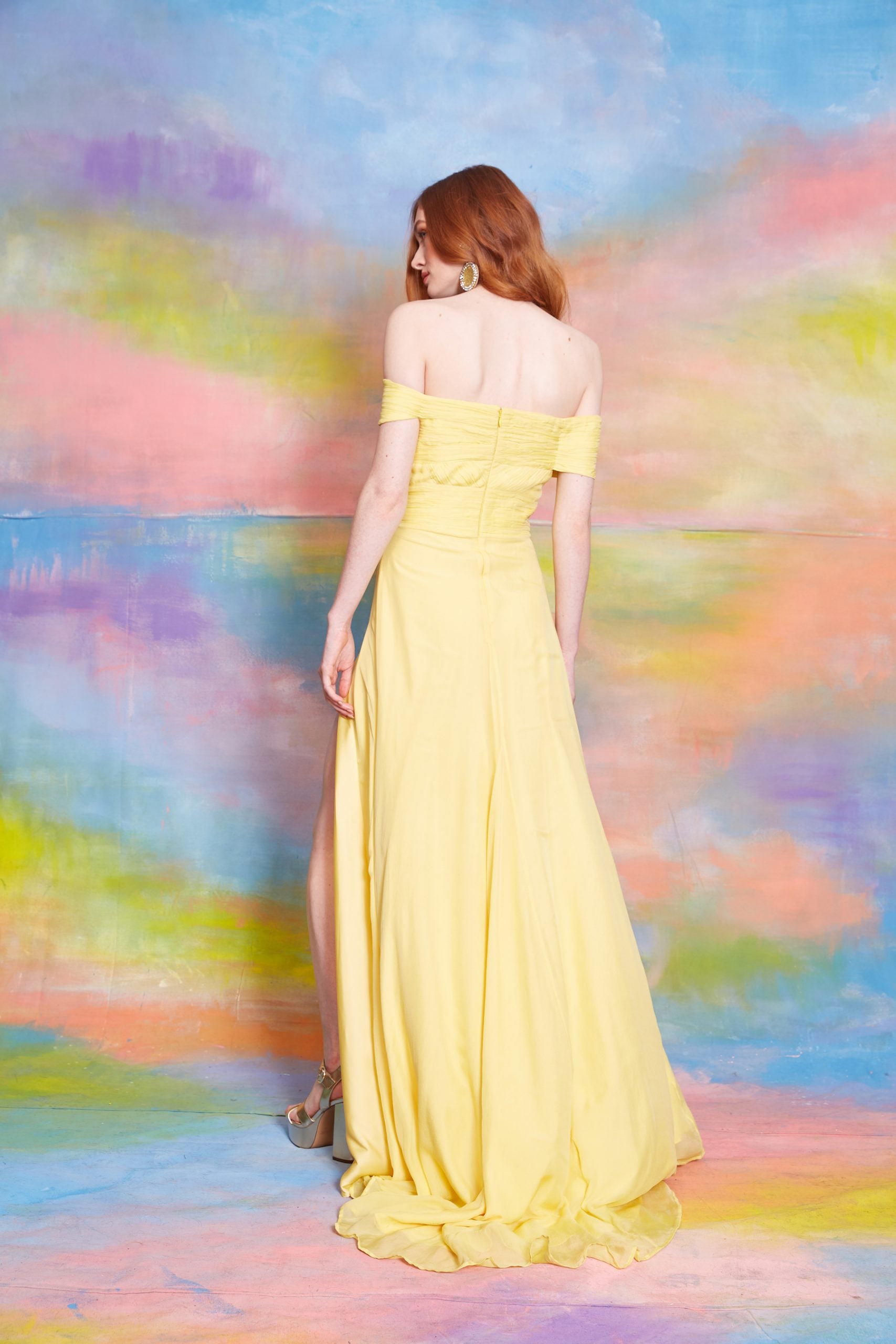 Francesca - Off-the-Shoulder Silk Gown
