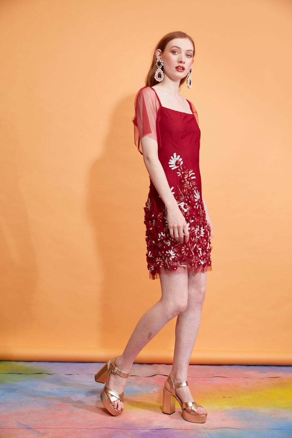 Abigail - Floral Hand Beadwork Tulle Dress