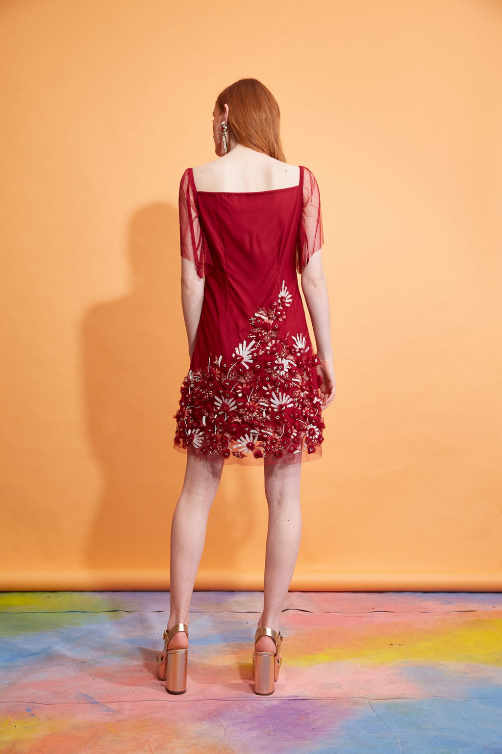 Abigail - Floral Hand Beadwork Tulle Dress