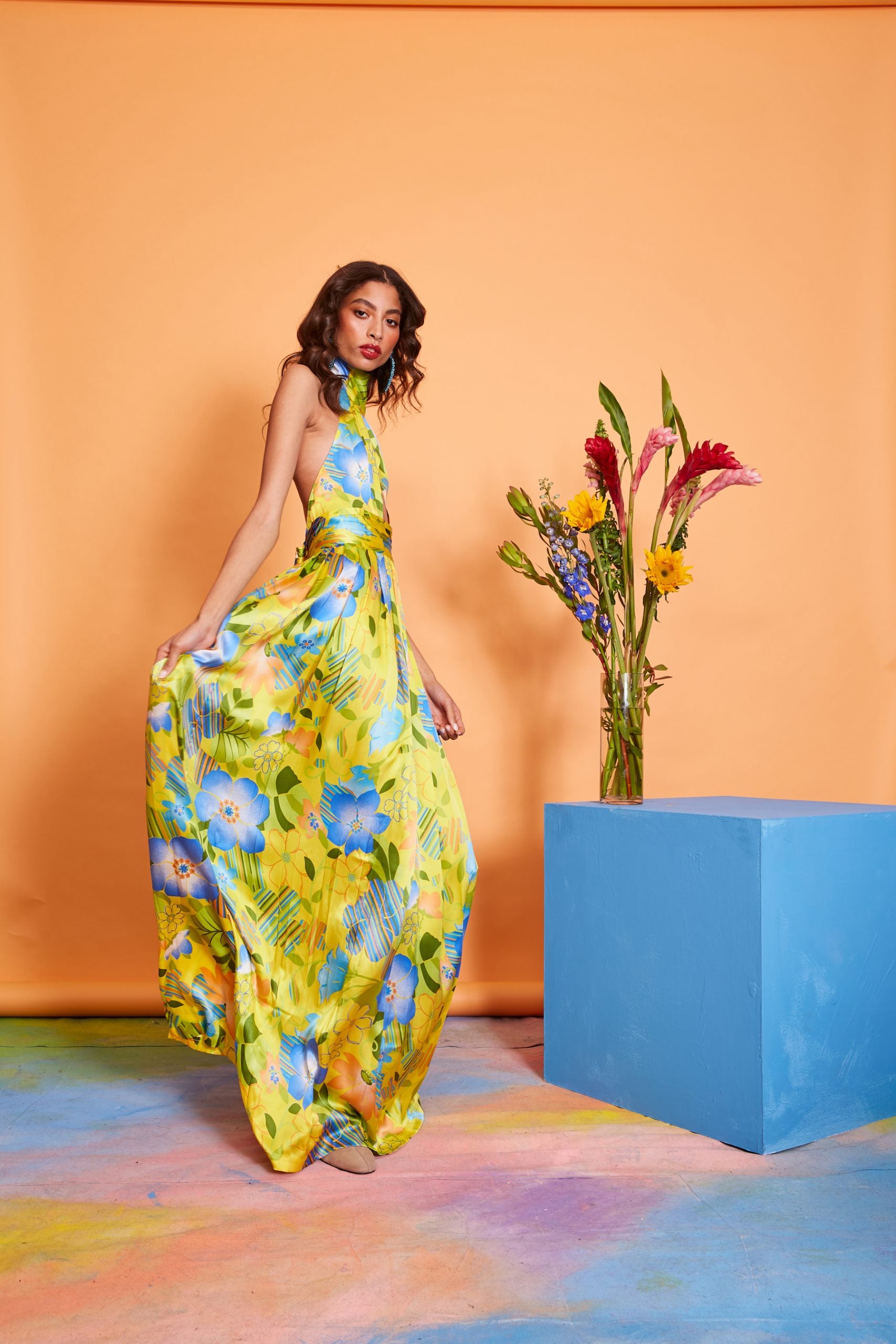 Carmi - Floral Patterned Print 100% Silk