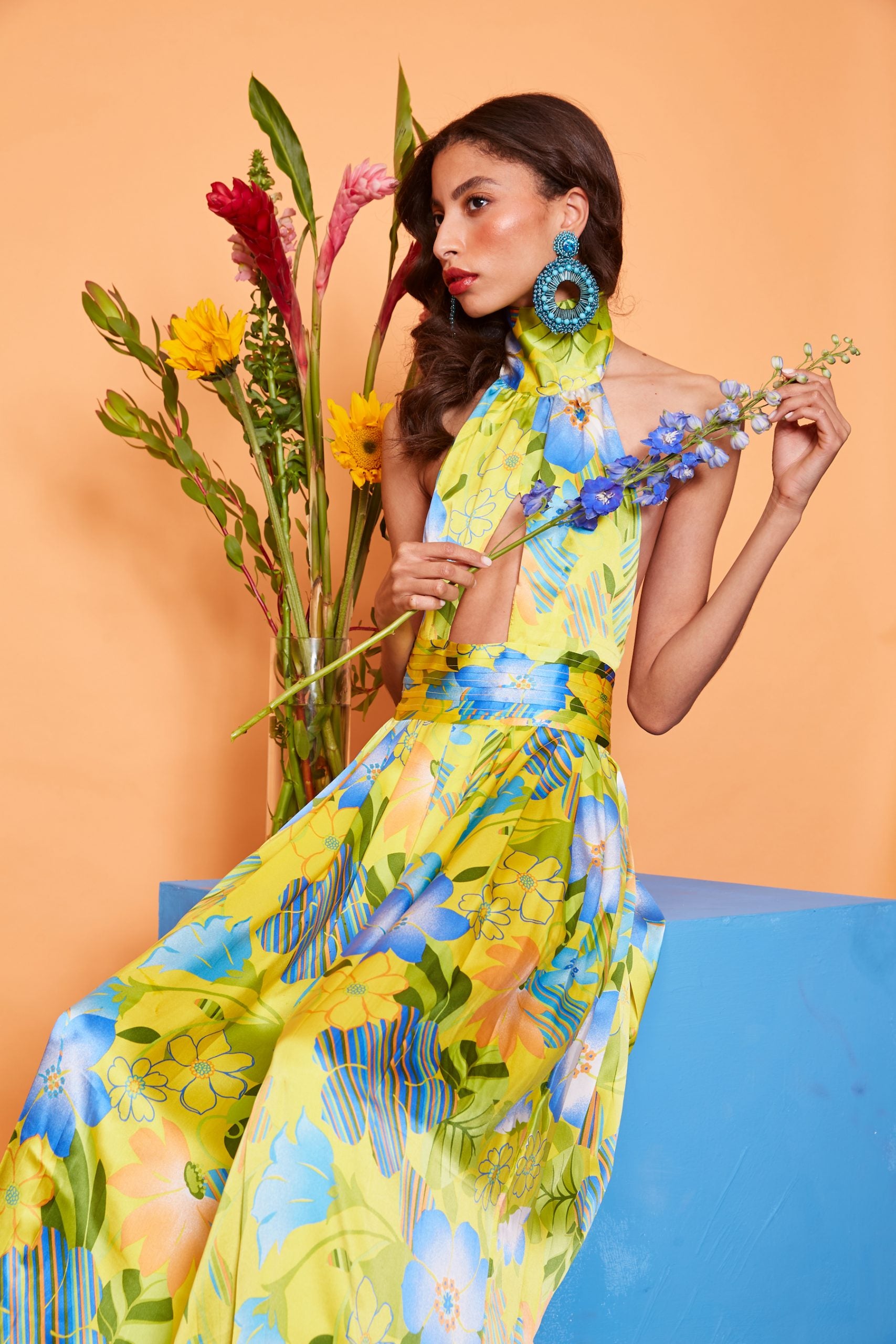 Carmi - Floral Patterned Print 100% Silk
