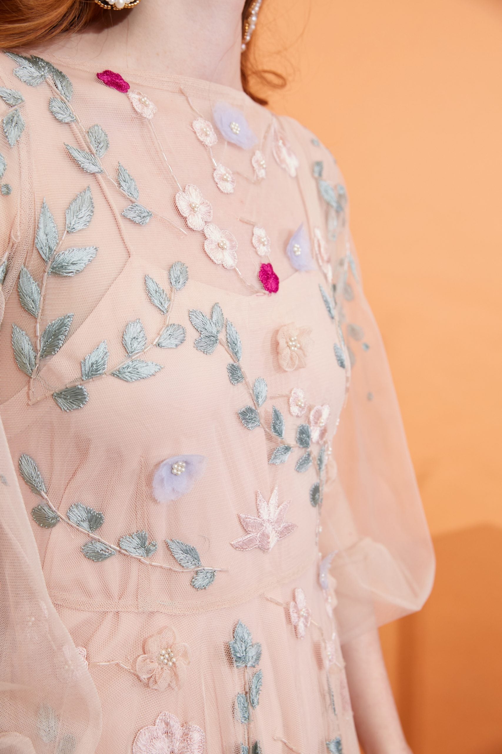 Freya - Pearl Embellished Tulle Gown