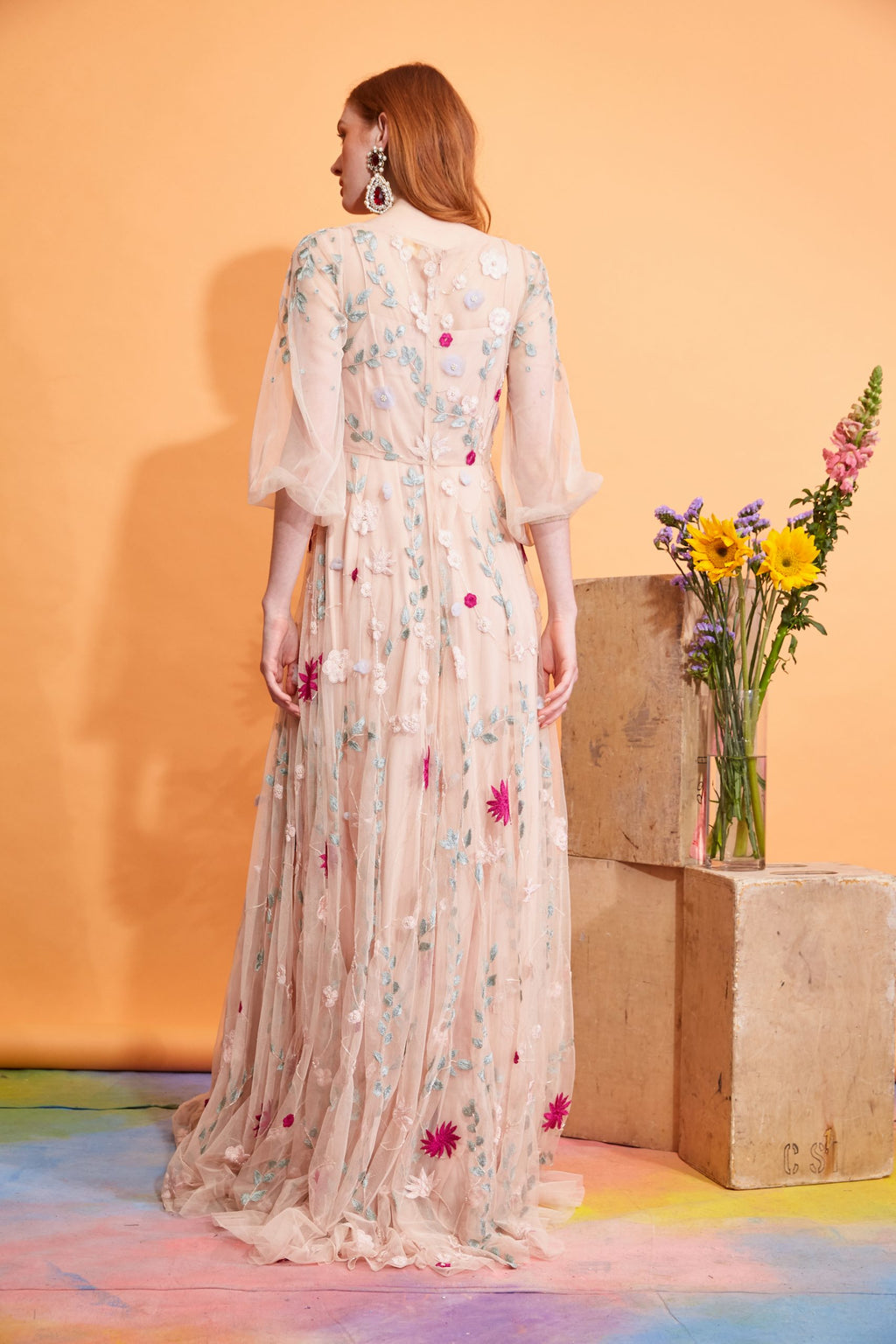 Freya - Pearl Embellished Tulle Gown