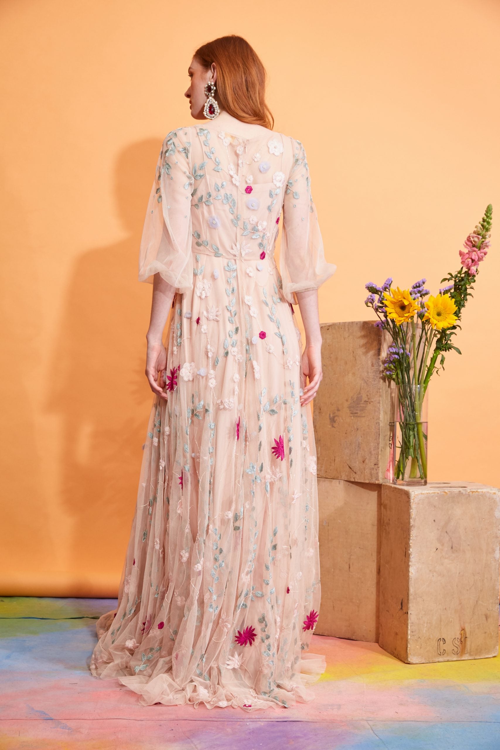 Freya - Pearl Embellished Tulle Gown