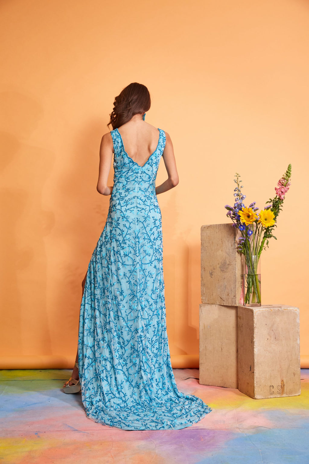Louisa - Glass Beaded Tulle Gown