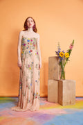 Cleo - Contrast Hand Beading 100% Satin Lined Gown