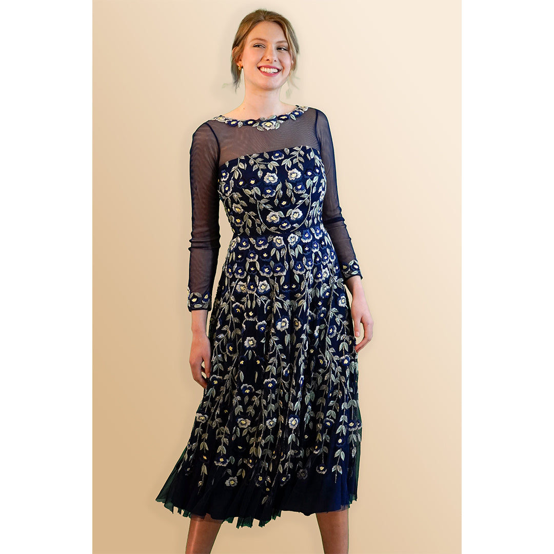 Linda - Hand Crafted Embroidery Tulle Dress