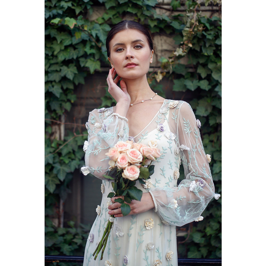 Rosalind – 3D Floral Appliqués Tulle Gown