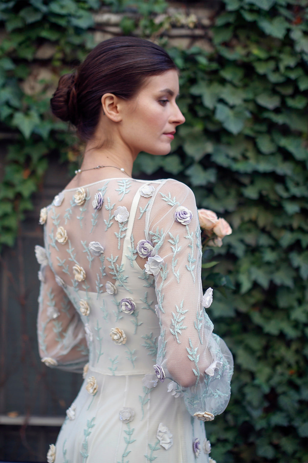 Rosalind – 3D Floral Appliqués Tulle Gown