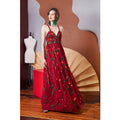 Sylvia - Metallic Embellished 100% Satin Lined Gown