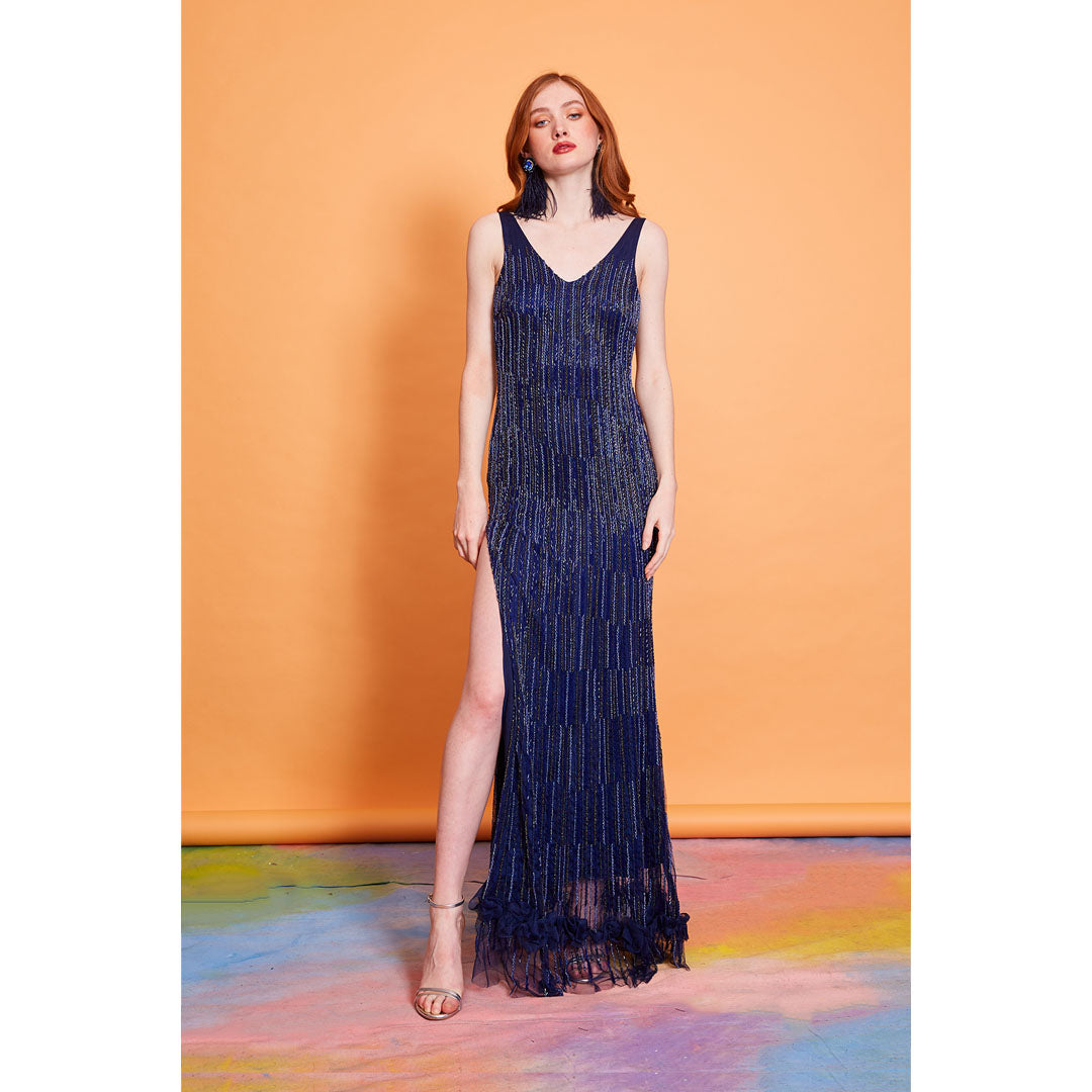 Cecile - Detailed Hand Beading Tulle Dress