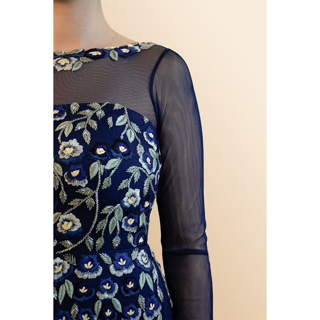 Linda - Hand Crafted Embroidery Tulle Dress