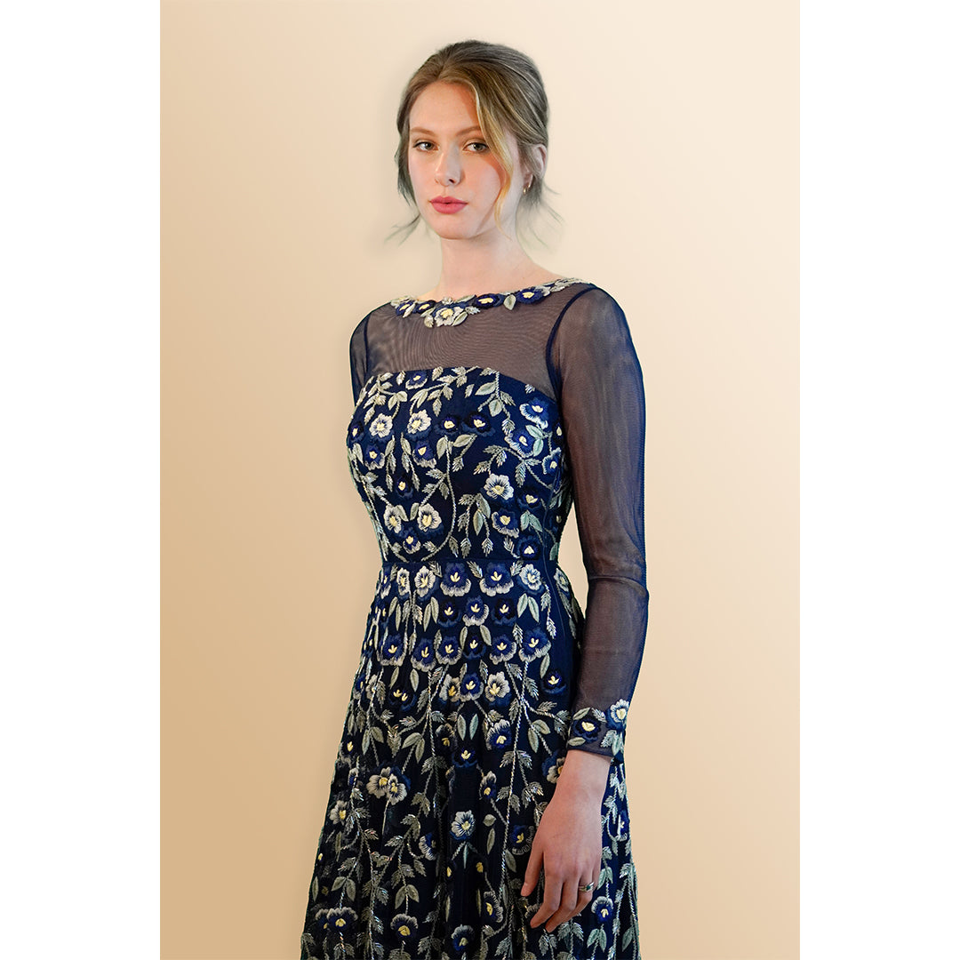 Linda - Hand Crafted Embroidery Tulle Dress