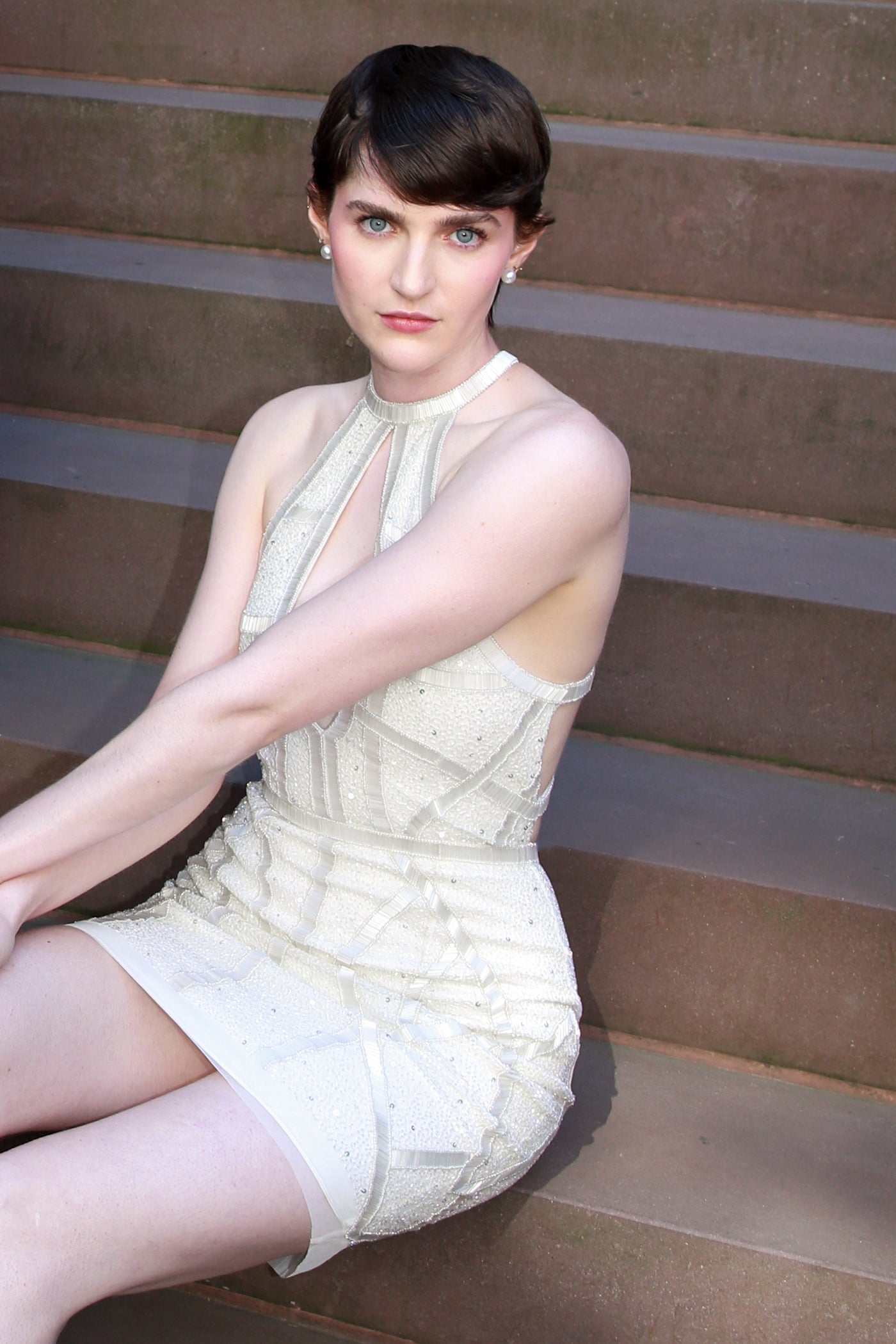 Estelle - Glass Pipe Beaded Tulle Dress