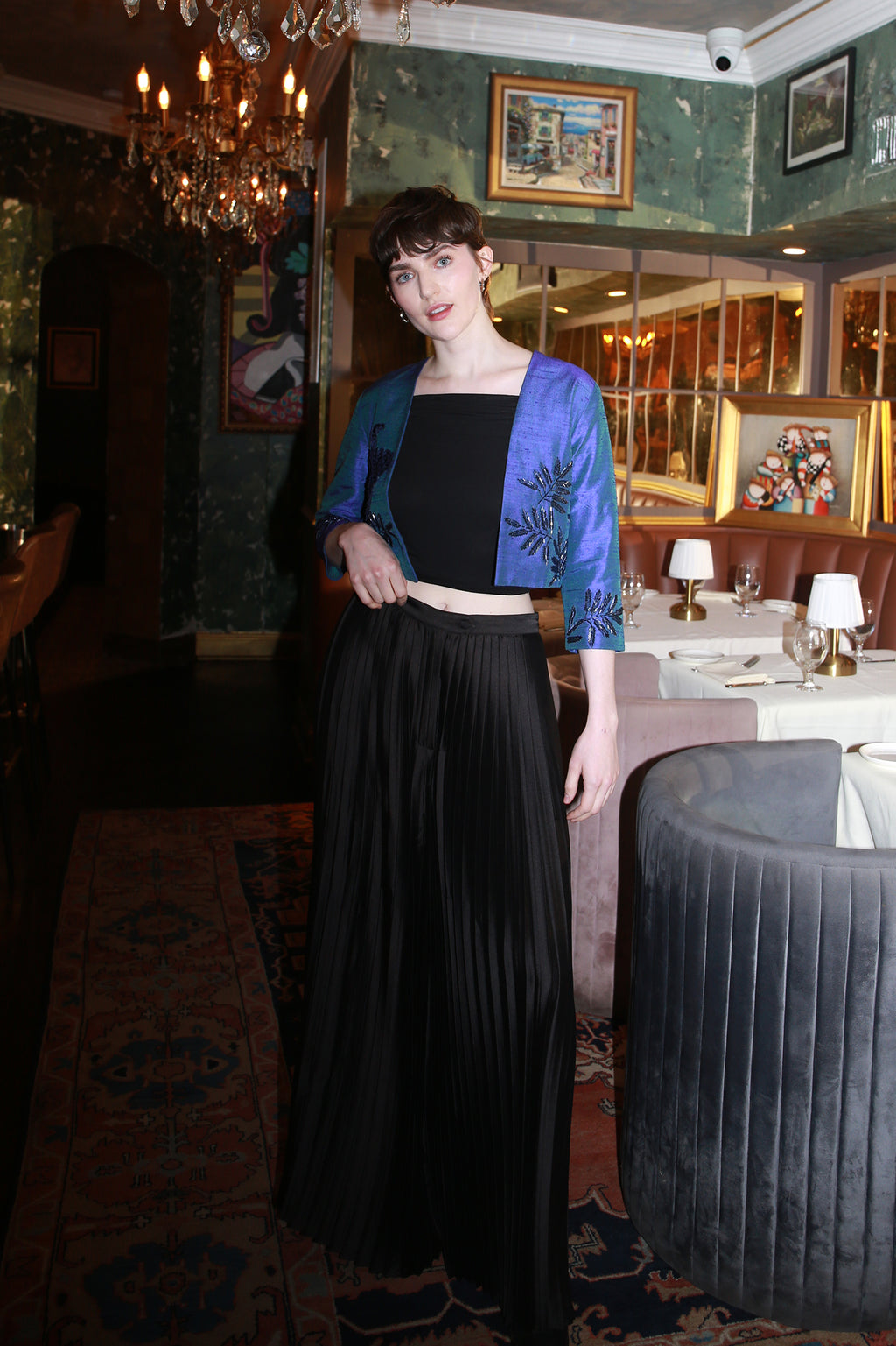 Victorine - Bolero Style 100% Silk Jacket