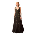 Coleen - Black Hand Beaded Tulle Gown