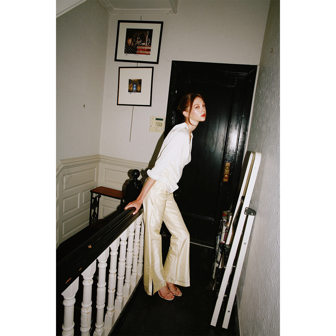 Lavanya Coodly Lucienne trousers styled with a top, side view